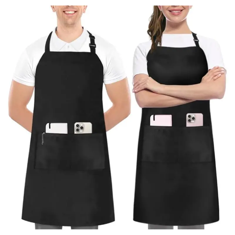 2-Pack Unisex Adjustable Water & Oil Resistant Bib Aprons 1