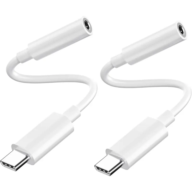 2-Pack Usb-C To 3.5Mm Headphone Adapter (White) 1