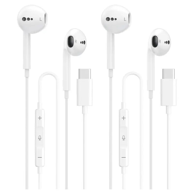 2-Pack Usb-C Wired Headphones W/ Microphone & Volume Control 1