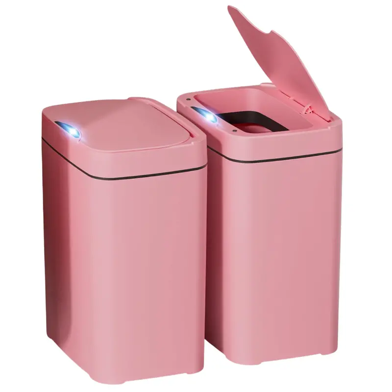 2-Pack Vanpopubs 2.7 Gal Smart Bathroom Trash Cans With Lids 1