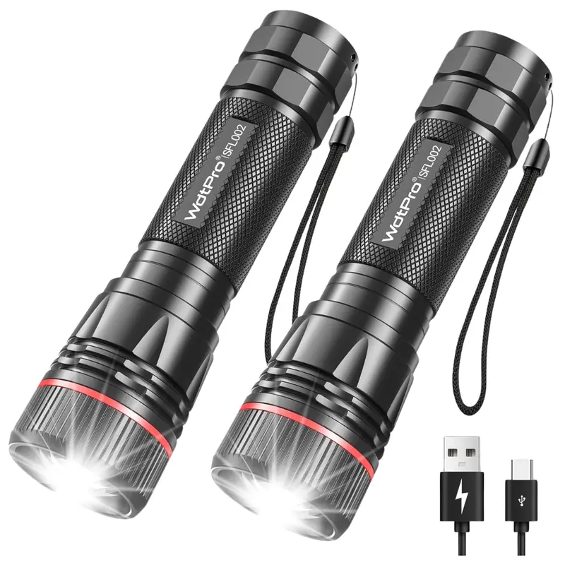 2-Pack Wdtpro Rechargeable Led Flashlights 1