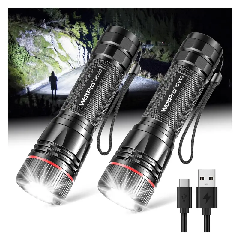 2-Pack Wdtpro Rechargeable Led Flashlights 1