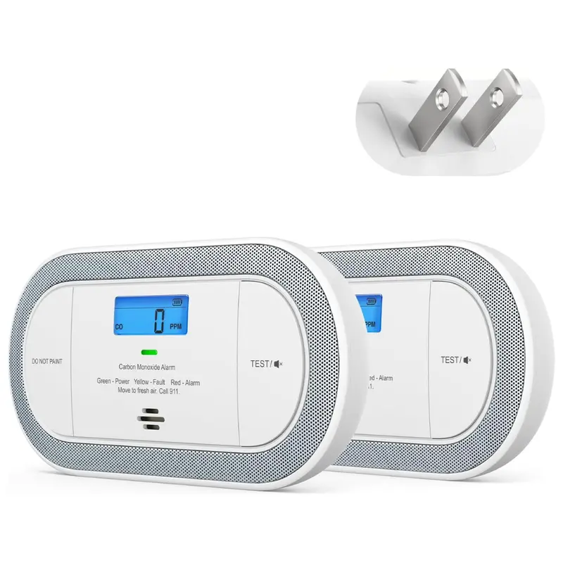 2-Pack X-Sense Plug-In Carbon Monoxide Detector W/ Aaa Battery Backup 1