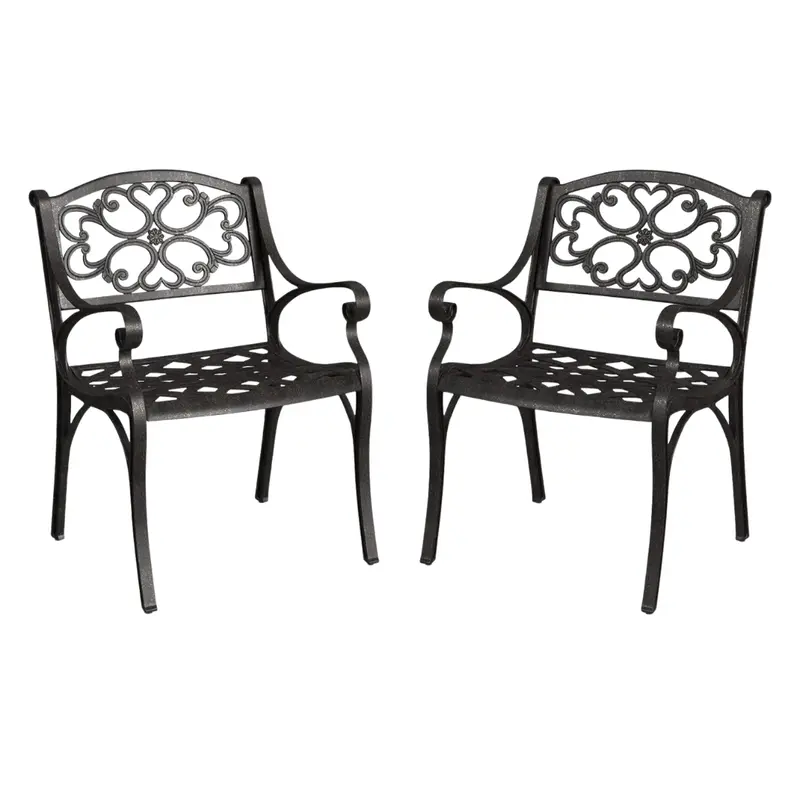 2-Pcs Homestyles Outdoor Cast Aluminum Chairs 1