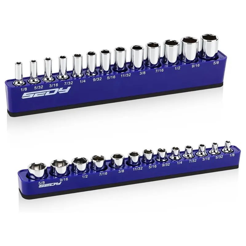 2-Piece 1/4"-Drive Sae Magnetic Socket Organizer (Holds 26 Sockets) 1