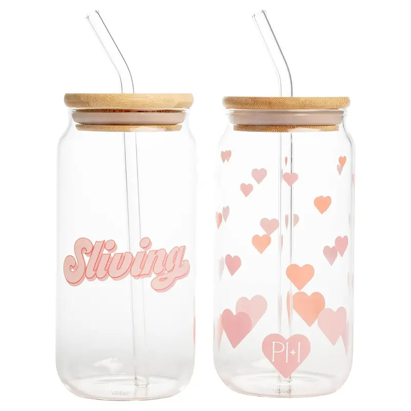2-Piece 17Oz Paris Hilton Glass Tumblers Set With Iconic Decals 1