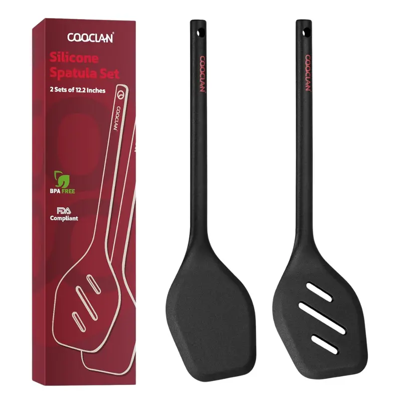 2-Piece Heat Resistant Silicone Spatula Set For Kitchen 1