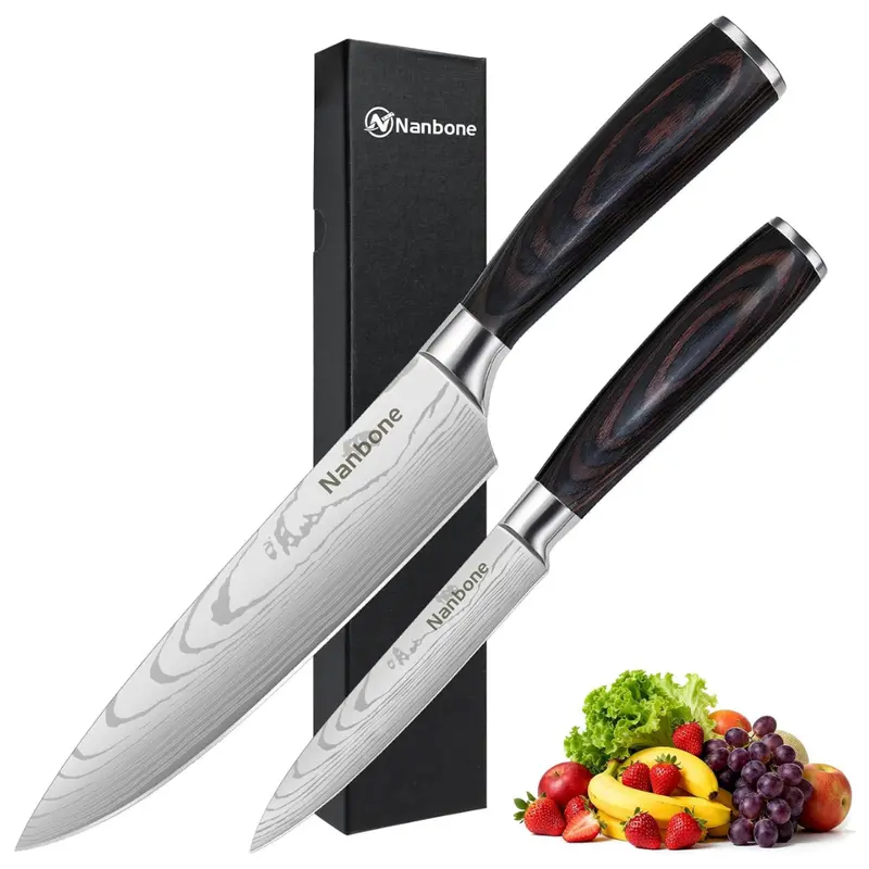 2-Piece Nanbone High Carbon Stainless Steel Kitchen Knife Set 1