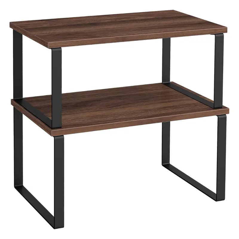 2-Piece Stackable Expandable Kitchen Cabinet Organizer Shelves 1