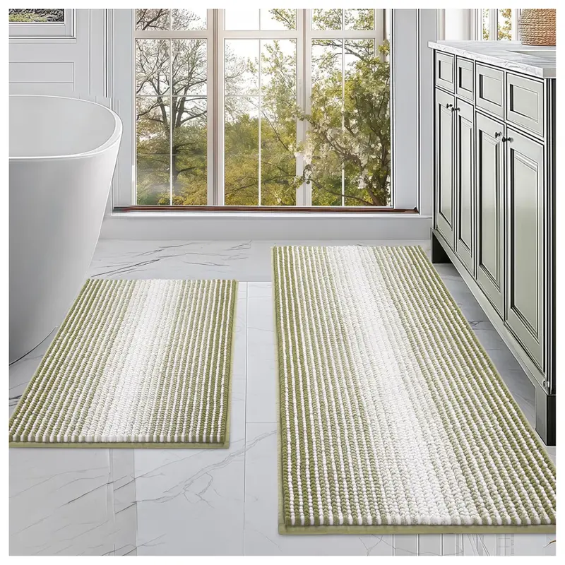 2-Piece Thick Absorbent Bathroom Rugs & Mats 1