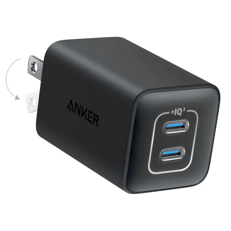 2-Port 47W Anker Nano 3 Compact Foldable Usb-C Gan Wall Charger 1