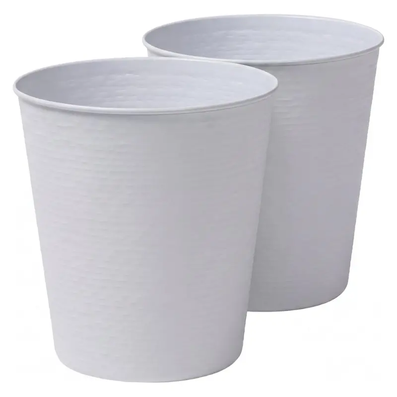 2-Set Remi Modern Classic Textured Steel 2 Gal Waste Bin 1