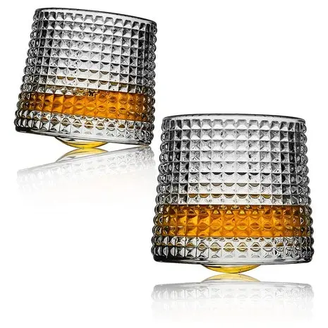 2 Spinning Whiskey Glasses 1