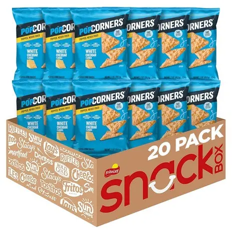 20 Bags Popcorners White Cheddar Popped Corn Snacks (Ou-D) 1