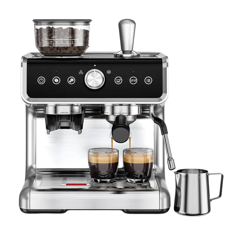 20 Bar Espresso Machine With Built-In Grinder Professional Coffee Maker 1