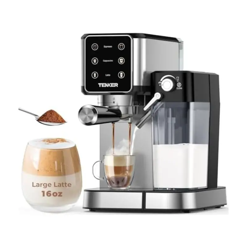 20-Bar Stainless Steel Espresso Machine With Milk Frother 1