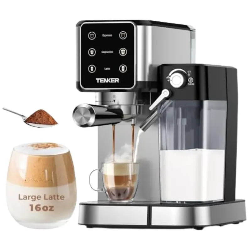 20-Bar Stainless Steel Espresso Machine With Milk Frother 1