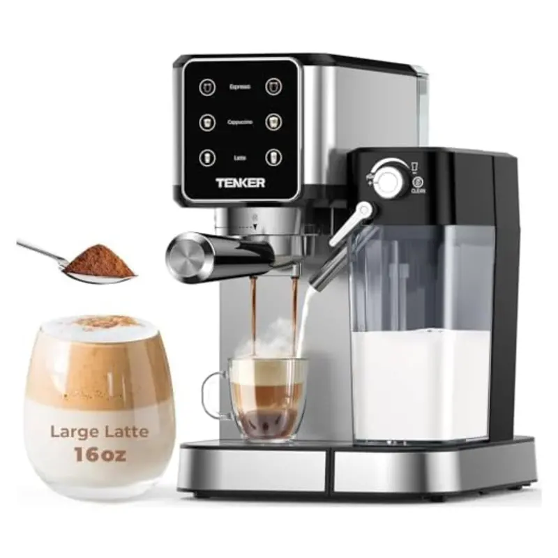 20-Bar Stainless Steel Espresso Machine With Milk Frother 1