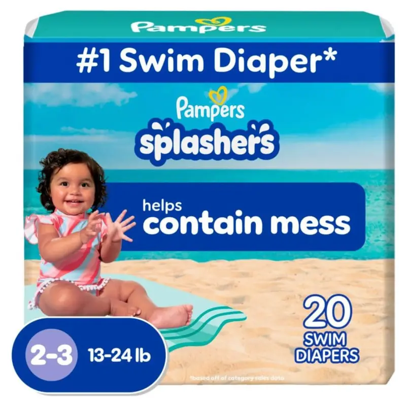 20-Count Pampers Gap-Free Disposable Baby Splashers Swimming Pants 1
