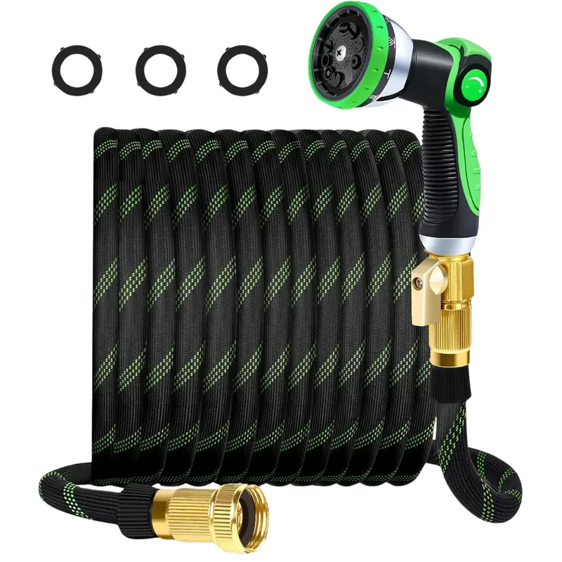 20-Ft Non-Expandable Garden Hose With 10 Function Nozzles 1