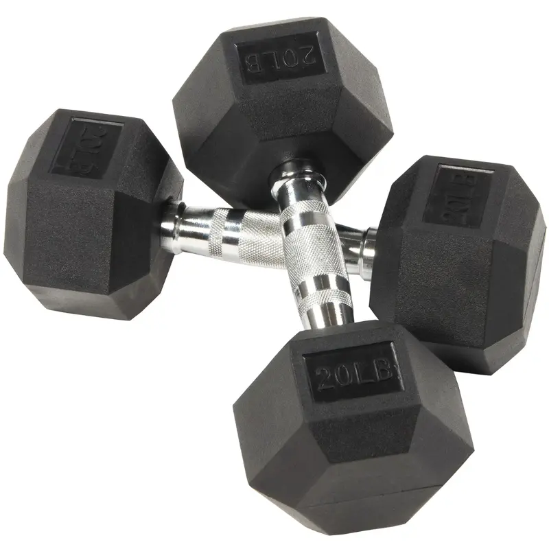 20 Lbs Pair Balancefrom Rubber Encased Hex Dumbbells 1