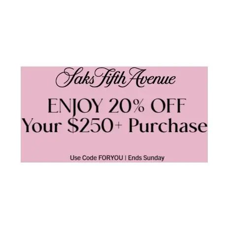 20% Off Saks Fifth Avenue Sitewide! 1