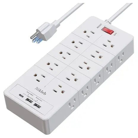 20 Outlet Surge Protector Power Strip With 3 Usb Ports 1