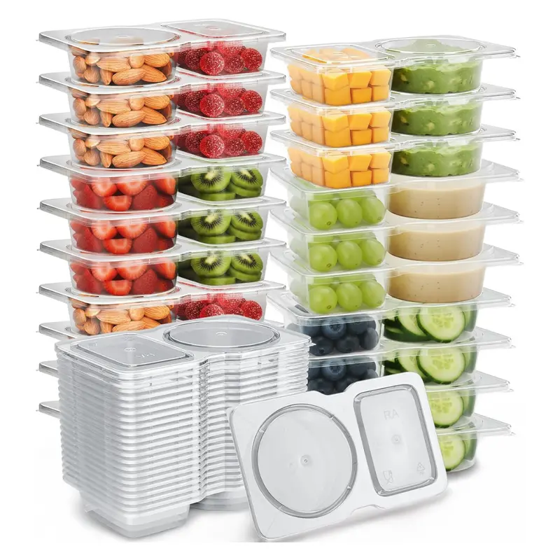 20-Pack 4.4-Oz 2-Compartment Snack Containers With Lid 1
