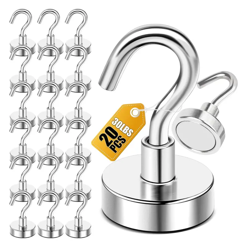 20-Pack Diymag 30Lbs Heavy Duty Magnetic Hooks 1