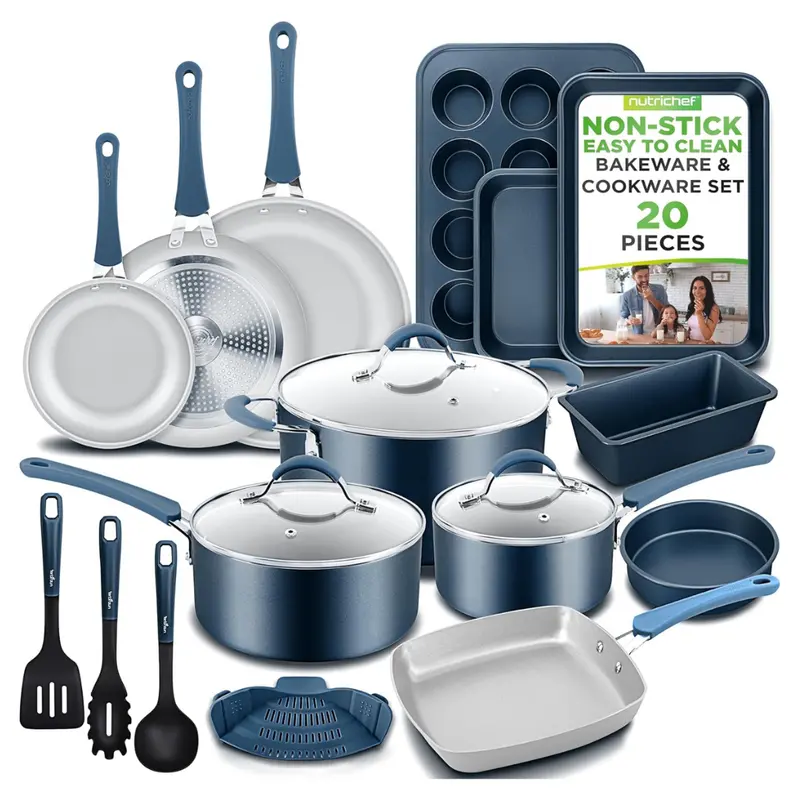 20-Piece Nutrichef Non-Stick Cookware & Bakeware Set 1