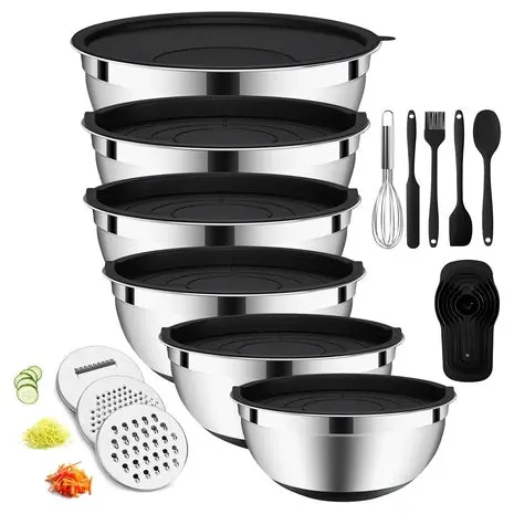 20-Piece Stainless Steel Mixing Bowls Set 1