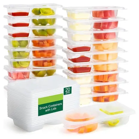 20 Reusable 2-Compartment Snack Containers 1