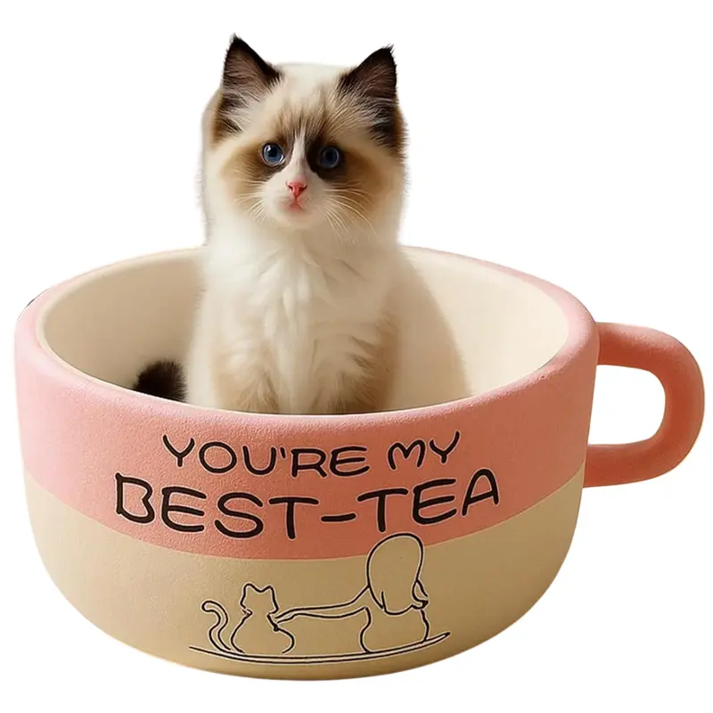 20'' Soft & Cozy Washable Coffee Cup Pet Beds 1