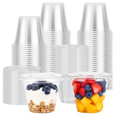 200 9Oz Clear Plastic Cups With Lids 1