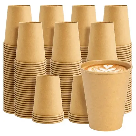 200 Pack 8Oz Brown Disposable Paper Coffee Cups 1