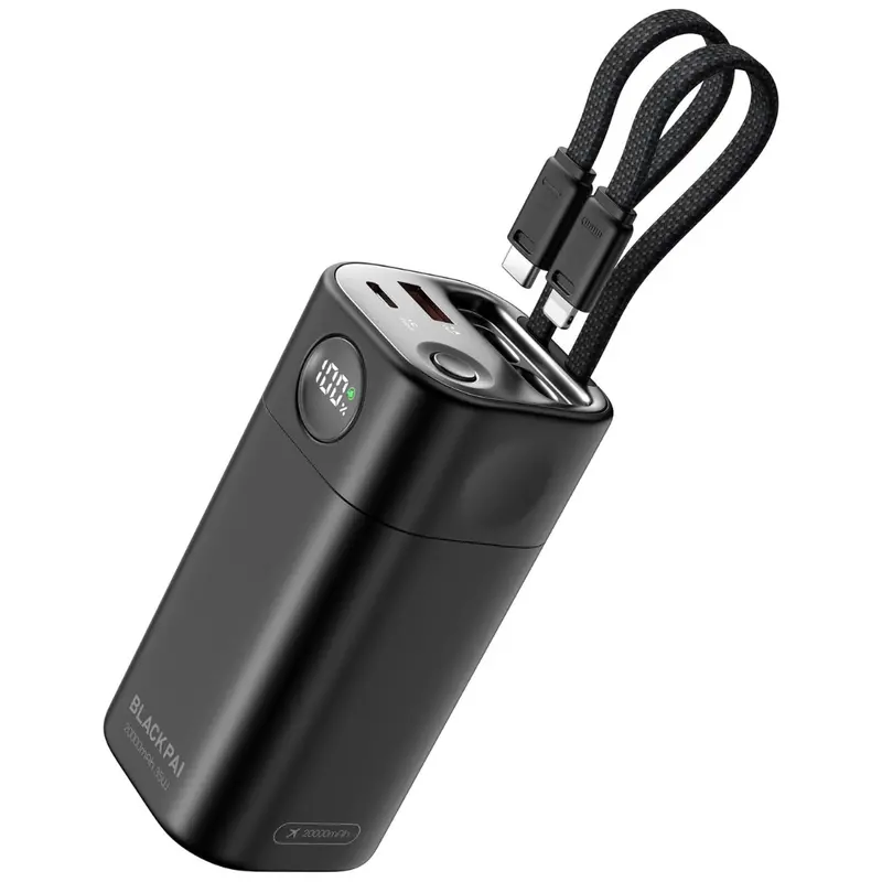 20,000Mah 35W Pd Portable Charger Power Bank W/ Built-In Usb-C & Cables 1