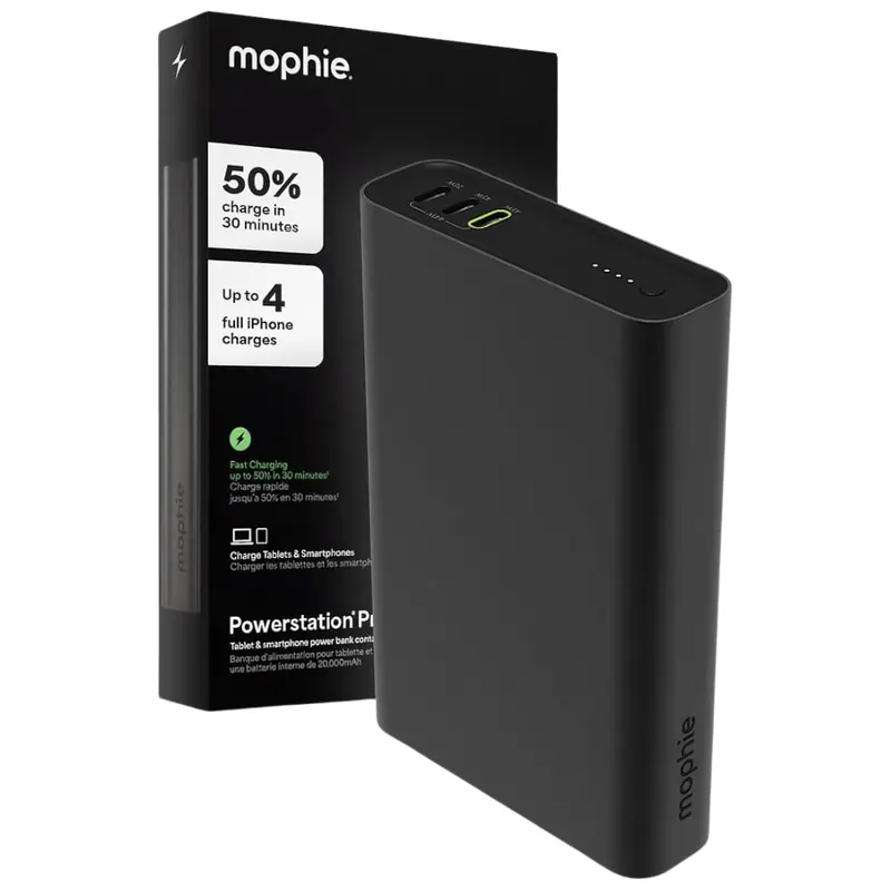 20,000Mah Mophie Usb-C Pd 45W Fast Charging Portable Power Banks W/ 3-Port 1