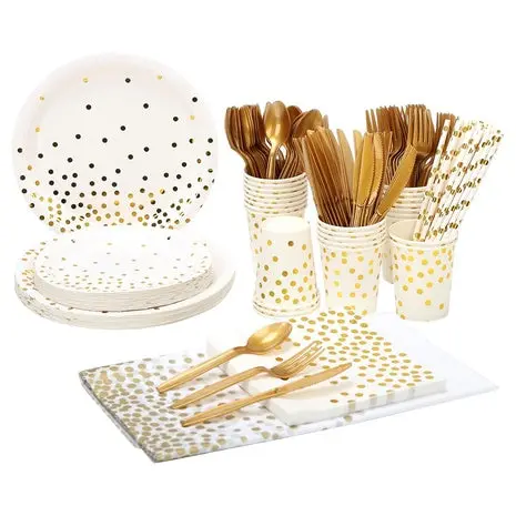 201-Piece Disposable Tableware Set (3 Colors) 1