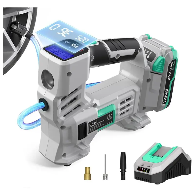 20V 150Psi Cordless Car Tire Pump With Digital Pressure Gauge 1
