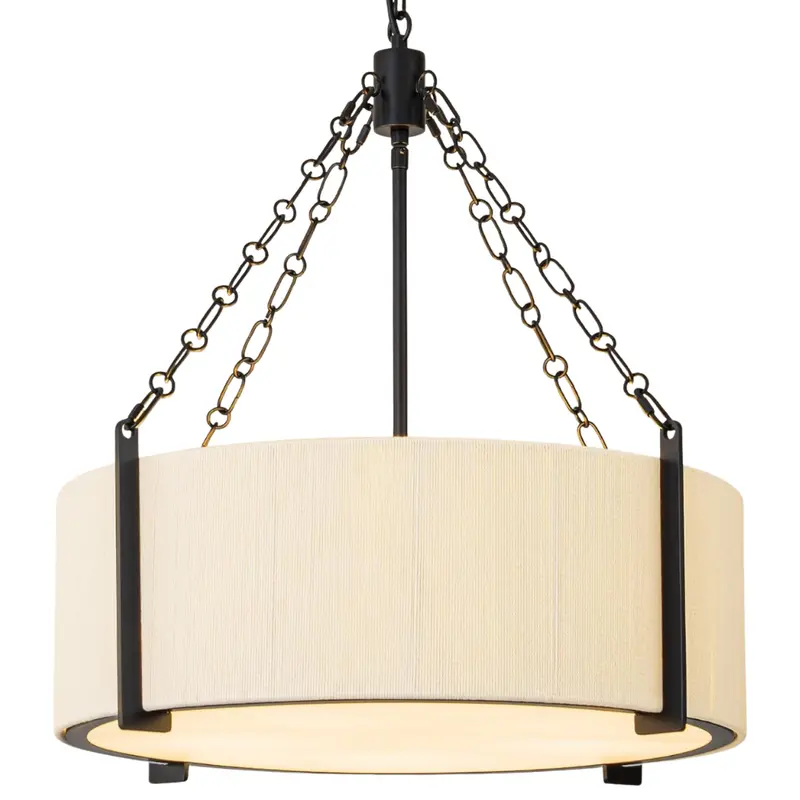 21" 5-Light Hand Woven Boho Rattan Chandelier 1