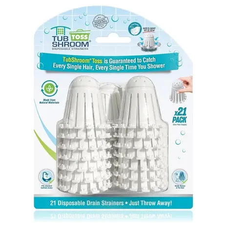 21-Pack Tubshroom Toss Disposable Tub Hair Catchers 1