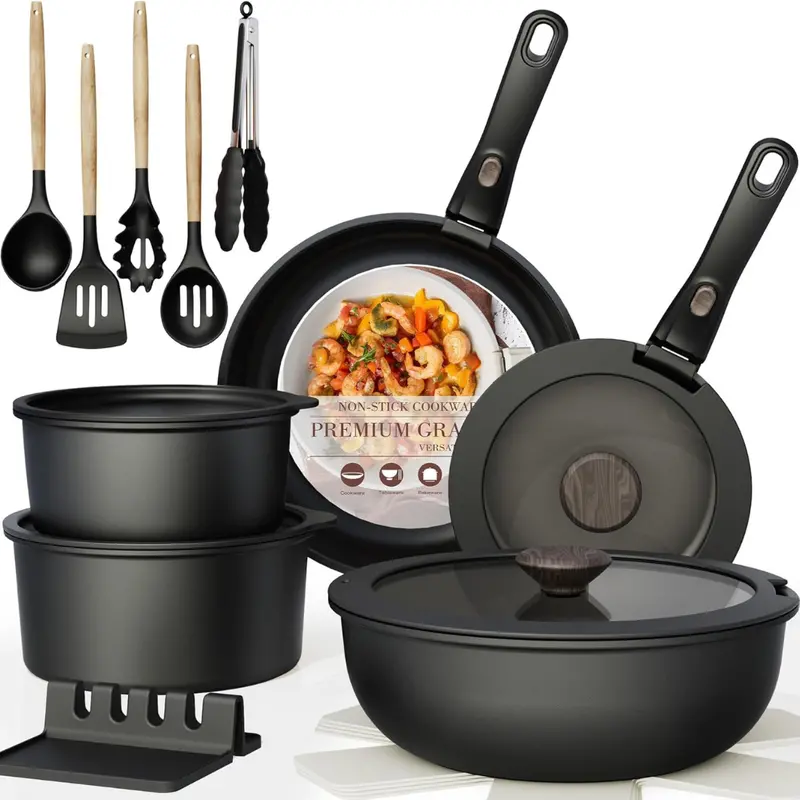 21-Piece Astercook Non Stick Ceramic Pots & Pans Set 1