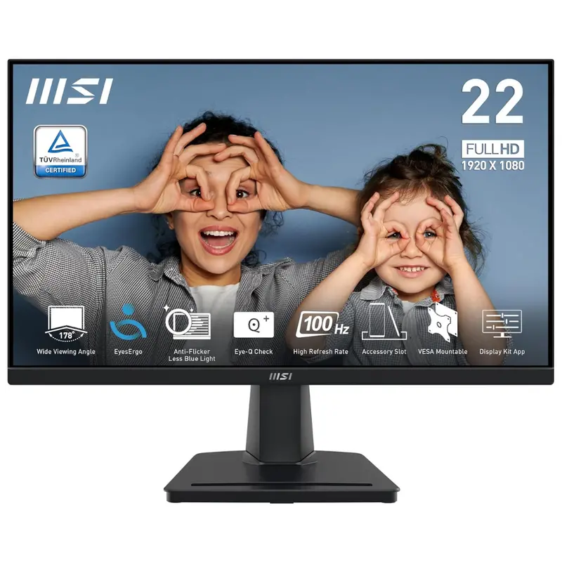 22" Msi Pro Mp225v Fhd 100Hz 1Ms Va Freesync Monitor 1