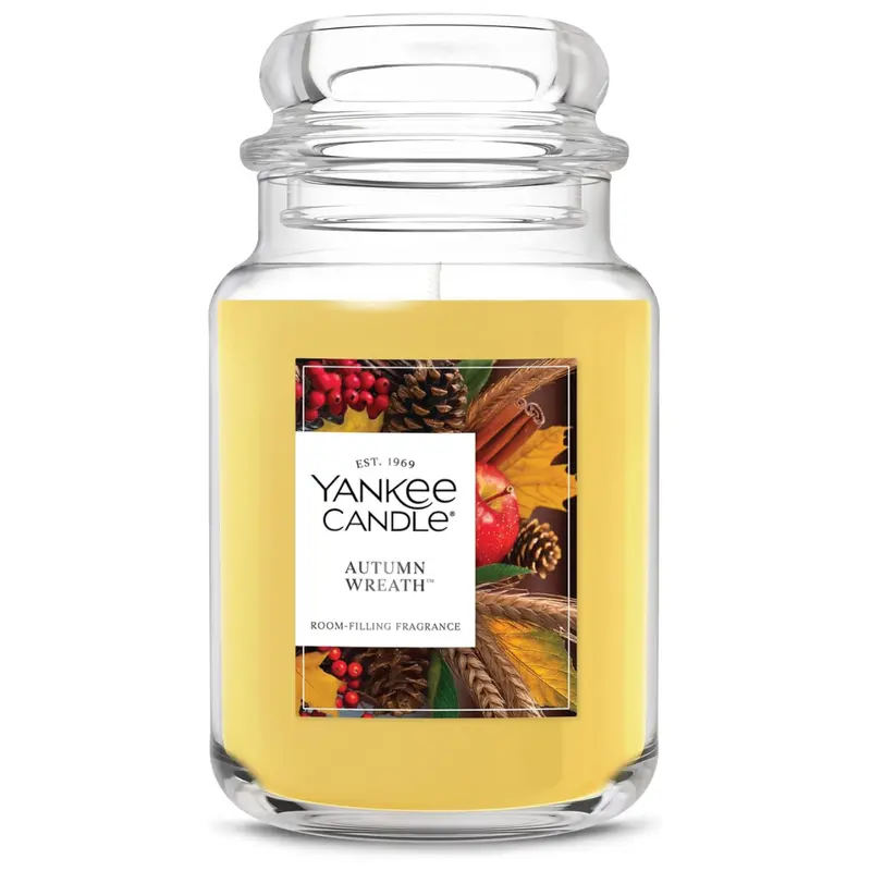 22-Oz Yankee Autumn Wreath Large Jar Scented Candle 1