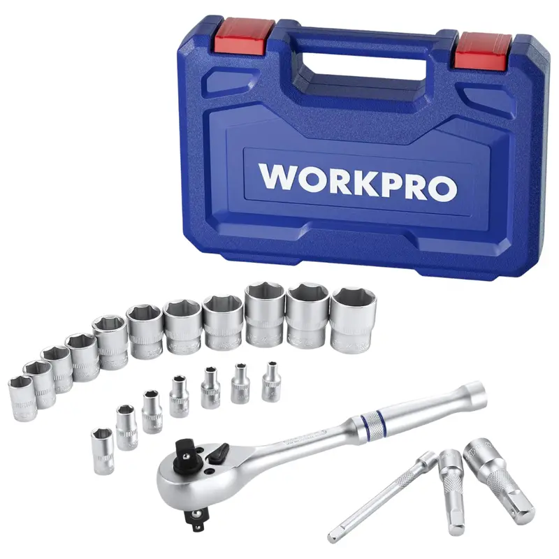 22-Piece Workpro Socket Set With 3-In-1 Ratchet Handle 1