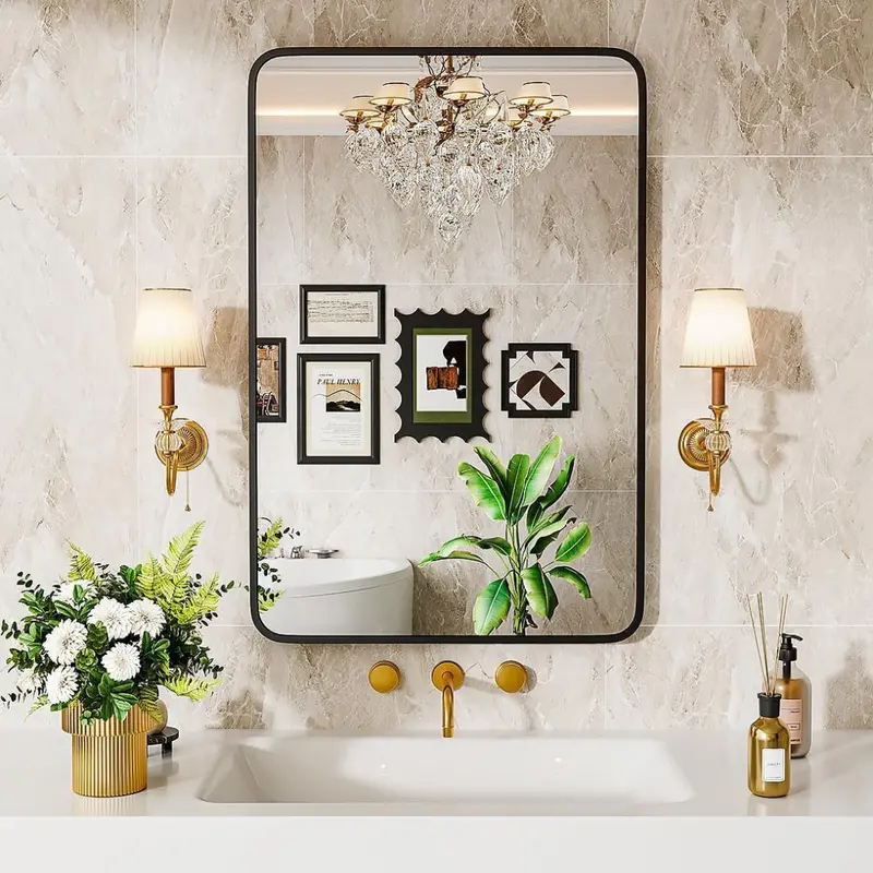 22" X 30" Bathroom Mirror Black Bathroom Mirrors 1