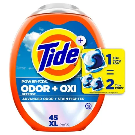 225 Tide Odor Defense + Oxi Laundry Detergent Pacs 1