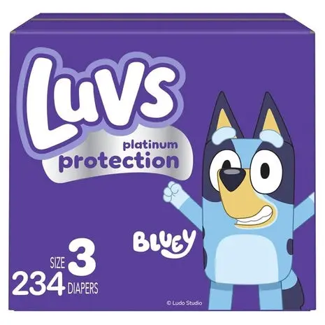234 Size 3 Luvs Platinum Protection Bluey Diapers 1