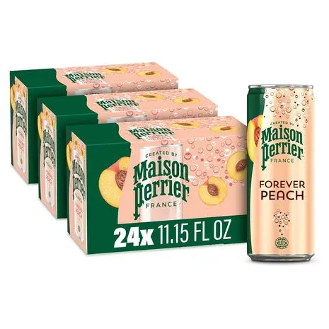 24 Cans Maison Perrier Forever Peach Flavored Sparkling Water 1