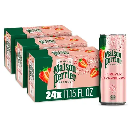 24 Cans Maison Perrier Forever Strawberry Flavored Sparkling Water 1